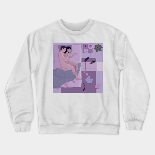 Curled Up Crewneck Sweatshirt by poetryNcolor